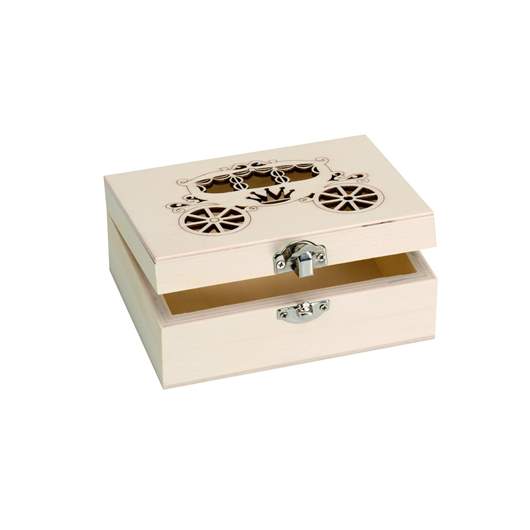 Wooden box rectangular crown 10x15x10cm
